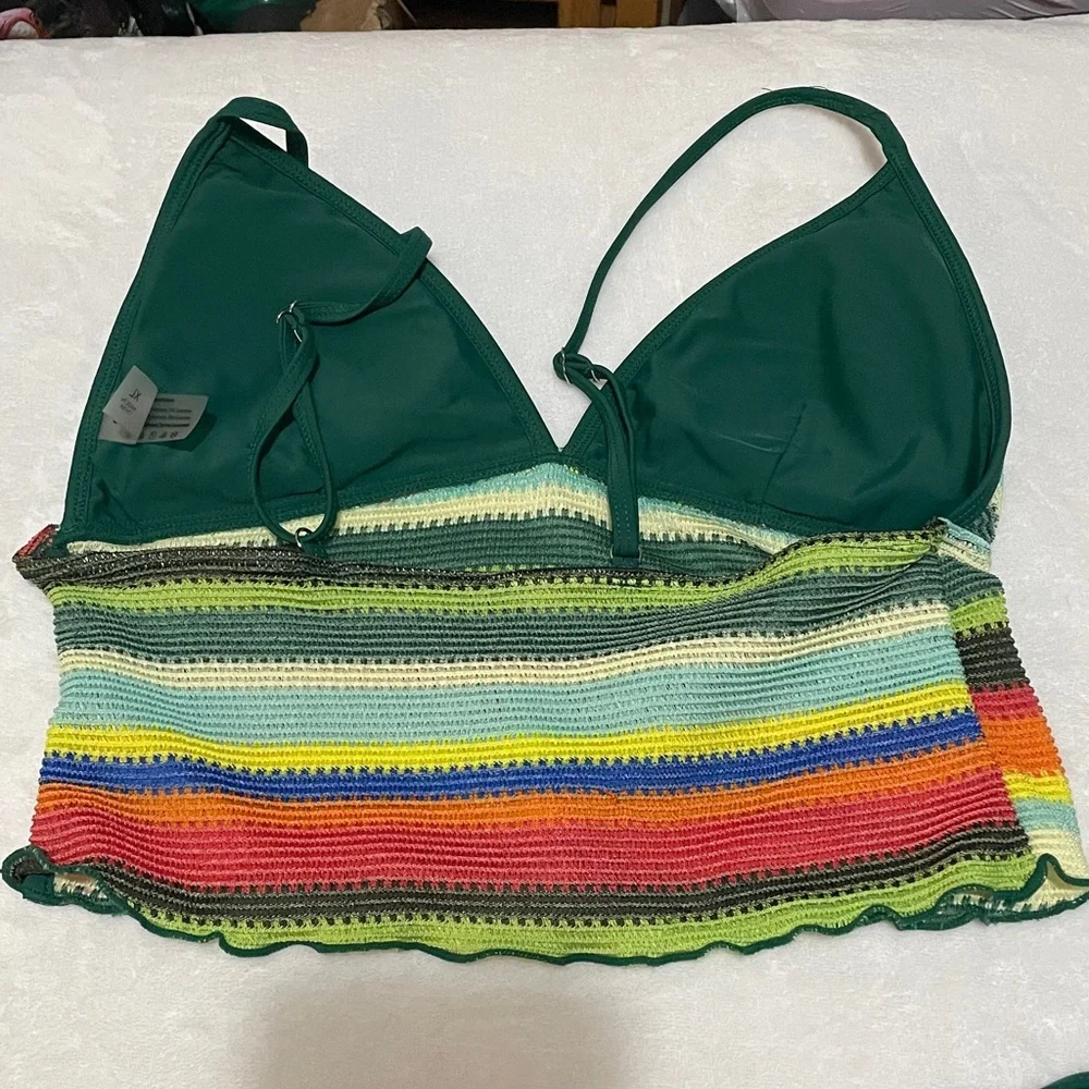 Seamolly Striped Tie Side Tankini Set Sz XL - Picture 7 of 8